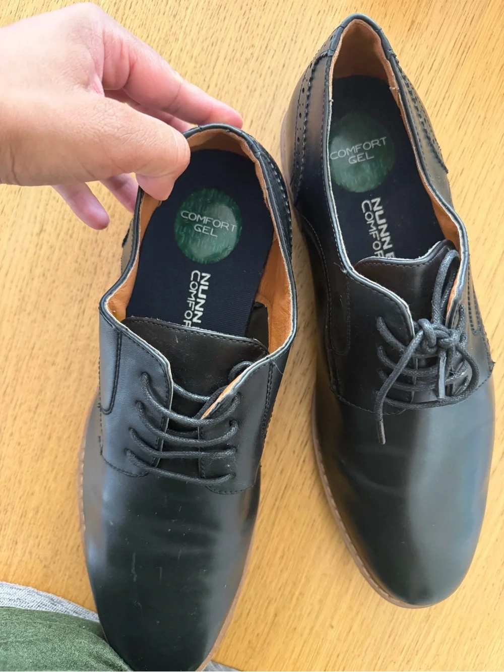 Nunn Bush Comfort Gel Black Leather Oxford Shoes